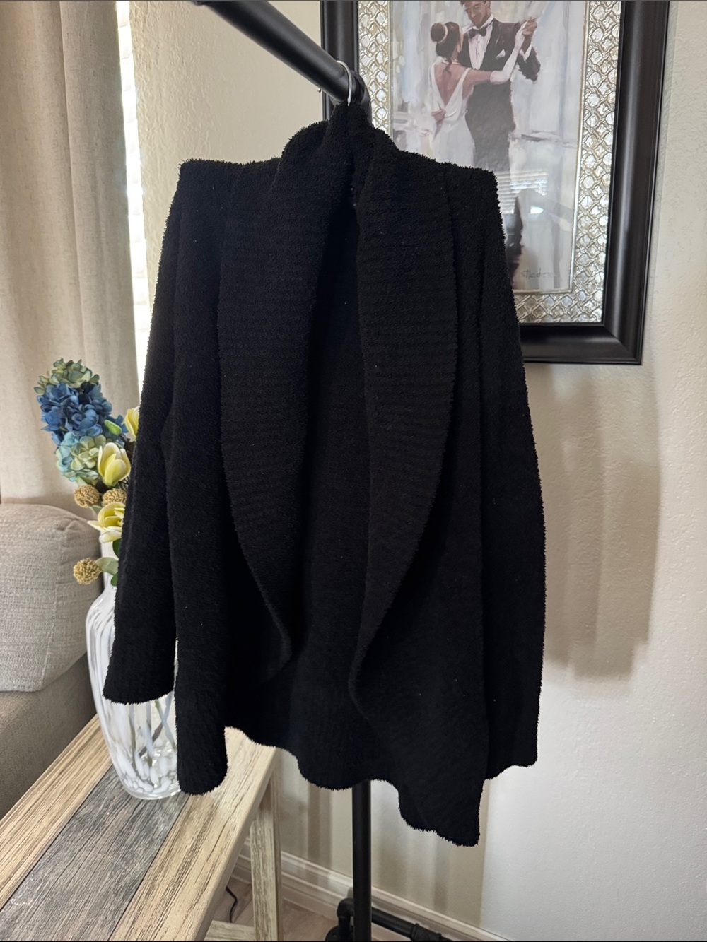 Eddie Bauer Black Open-Front Knit Cardigan